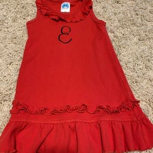 “E” Dress, size 2T, Red and Black
